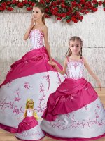 White Sleeveless Taffeta Lace Up Sweet 16 Dresses for Military Ball and Sweet 16 and Quinceanera