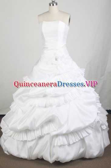 Mexican Luxurious Ball Gown Strapless Floor-length White Quinceanera Dress LZ426009 - Click Image to Close