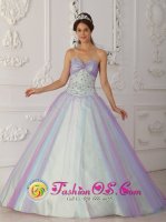 Richmond Kentucky/KY Beading and Sequins Fashionable Multi-Color Quinceranera Dress For New Style Sweetheart Taffeta and Tulle A-Line / Princess