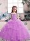 Lilac Sleeveless Tulle Lace Up Evening Gowns for Party and Military Ball and Wedding Party