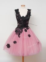 Stylish Straps Sleeveless Dama Dress Knee Length Lace Pink Tulle(SKU SWBD162-11BIZ)