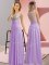 Beading Dama Dress for Quinceanera Lavender Side Zipper Sleeveless Floor Length