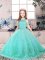 Sleeveless Backless Floor Length Lace and Appliques Little Girls Pageant Dress