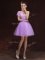 Traditional Lilac Quinceanera Court of Honor Dress Prom and Party and Wedding Party with Lace and Ruching One Shoulder Sleeveless Lace Up