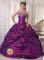 Amarillo TX Eggplant Purple Quinceanera Dress with Strapless Embroidery Formal Style Taffeta Ball Gown