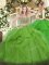 Sleeveless Floor Length Beading and Ruffles Lace Up Quinceanera Gowns