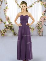 Beautiful Chiffon Sleeveless Floor Length Court Dresses for Sweet 16 and Ruching(SKU BMT0443-1BIZ)
