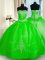 New Arrival Tulle Lace Up Strapless Sleeveless Floor Length Ball Gown Prom Dress Beading and Embroidery