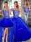 Admirable Floor Length Royal Blue Sweet 16 Quinceanera Dress Off The Shoulder Sleeveless Lace Up