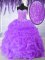 Purple Sleeveless Organza Lace Up 15th Birthday Dress for Military Ball and Sweet 16 and Quinceanera