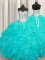 Dynamic Floor Length Ball Gowns Sleeveless Aqua Blue Sweet 16 Quinceanera Dress Lace Up