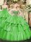 Ball Gowns Beading and Ruffled Layers 15 Quinceanera Dress Lace Up Organza and Taffeta Sleeveless Floor Length