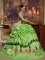 Popular Appliques Decorate BodiceSpring Green Quinceanera Dress For Sweet Style Straps Taffeta Ball Gown in Lancaster CA