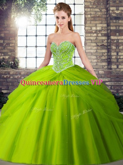 Smart Sweetheart Lace Up Beading and Pick Ups Quinceanera Dresses Brush Train Sleeveless - Click Image to Close