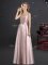 Sleeveless Floor Length Bowknot Zipper Court Dresses for Sweet 16 with Pink