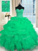Simple Floor Length Ball Gowns Sleeveless Turquoise Ball Gown Prom Dress Lace Up