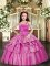 Lilac Ball Gowns Taffeta Straps Sleeveless Beading and Ruffled Layers Floor Length Lace Up Pageant Gowns For Girls
