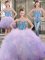 Edgy Three Piece Tulle Sleeveless Floor Length Quinceanera Dress and Beading and Ruffles