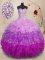 Floor Length Lace Up Sweet 16 Dress Multi-color for Military Ball and Sweet 16 and Quinceanera with Beading and Ruffles
