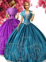 Sleeveless Lace Up Floor Length Beading and Embroidery Sweet 16 Quinceanera Dress