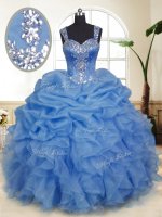 Fancy Pick Ups Floor Length Blue Quince Ball Gowns Straps Sleeveless Zipper(SKU PSSW0151-2BIZ)