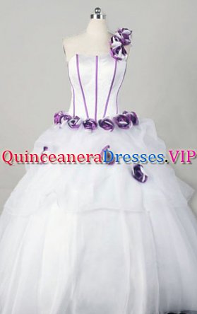 Clearance Ball Gown One Shoulder Floor-length Organza Quinceanera Dresses Style FA-W-355