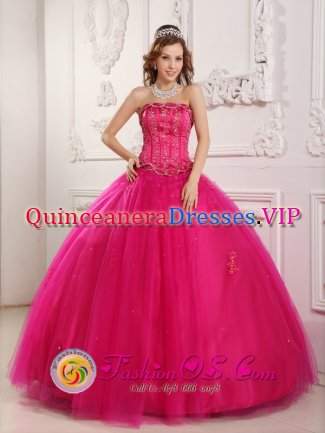 Gorgeous strapless beaded Hot Pink Quinceanera Dress in Scottsboro Alabama/AL