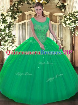 Sleeveless Backless Floor Length Beading Sweet 16 Dresses