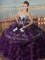 Sleeveless Embroidery Lace Up Quinceanera Gown
