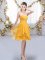 Pretty Sweetheart Sleeveless Chiffon Quinceanera Court of Honor Dress Ruffles and Ruching Lace Up