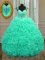 Custom Design Straps Sleeveless Zipper Floor Length Beading and Ruffles Sweet 16 Dress