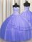 Exceptional Visible Boning Puffy Skirt Purple Tulle Lace Up Sweetheart Sleeveless Floor Length Quince Ball Gowns Beading