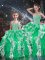 Ball Gowns Sweet 16 Dress Multi-color Sweetheart Organza Sleeveless Floor Length Lace Up