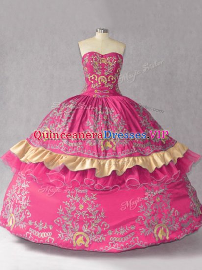 Nice Hot Pink 15th Birthday Dress Sweetheart Sleeveless Lace Up - Click Image to Close