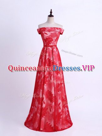 Pretty Printed Sleeveless Floor Length Quinceanera Court Dresses and Pattern