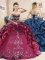 Pretty Pick Ups Floor Length Red and Royal Blue Quinceanera Gown Sweetheart Sleeveless Lace Up