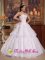 Valencia Spain Wear A White Sweetheart Neckline Floor-length Quinceanera Dress