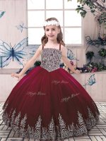 Sleeveless Lace Up Floor Length Beading and Embroidery Pageant Gowns For Girls(SKU PAG1198-7BIZ)