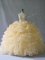 Charming Strapless Sleeveless Organza Sweet 16 Quinceanera Dress Beading and Ruffles and Pick Ups Lace Up