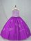 Vintage Beading and Appliques Sweet 16 Dress Purple Lace Up Sleeveless Floor Length
