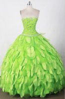 Clearance Beautiful Ball Gown Strapless Floor-length Green Quincenera Dresses TD260017