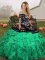 Inexpensive Organza Sleeveless Floor Length Sweet 16 Quinceanera Dress and Embroidery and Ruffles