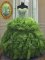 Artistic Green Sweetheart Neckline Beading and Ruffles Quinceanera Gown Sleeveless Lace Up