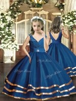 Organza Sleeveless Floor Length Winning Pageant Gowns and Beading