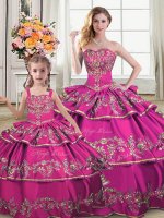Fuchsia Sweetheart Neckline Ruffled Layers Ball Gown Prom Dress Sleeveless Lace Up(SKU PSSW0368MT-LG-2BIZ)