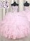 Eye-catching Beading and Ruffles Quinceanera Dresses Baby Pink Lace Up Sleeveless Floor Length