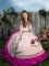 Best Lace Up Pageant Dress Toddler White for Wedding Party with Embroidery and Ruffles Sweep Train