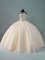 Classical Champagne 15th Birthday Dress Sweet 16 and Quinceanera with Beading Scoop Sleeveless Zipper