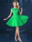 Great Tulle Bateau Cap Sleeves Lace Up Lace and Appliques Quinceanera Court of Honor Dress in Green