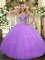Floor Length Ball Gowns Sleeveless Lavender Military Ball Gown Lace Up
